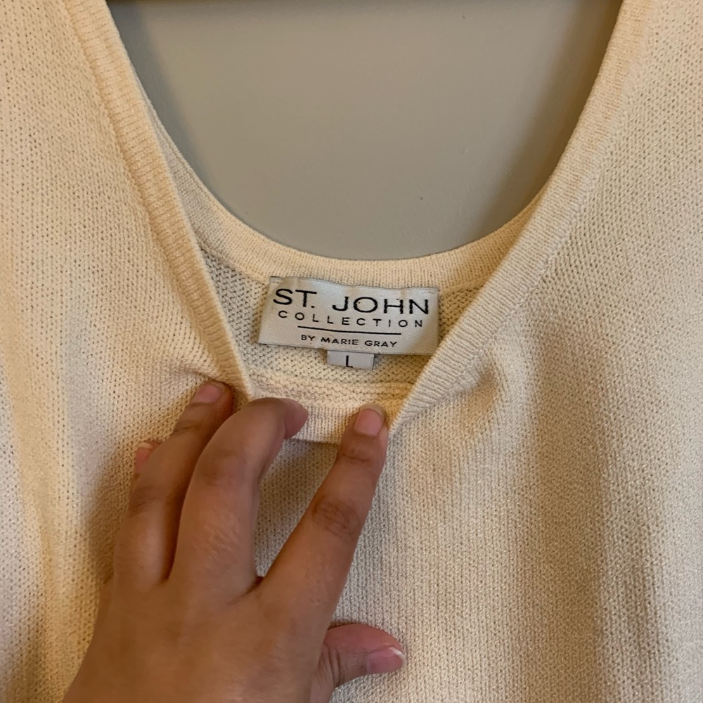 St. John Knit Cream Tank - Picture 3 of 4